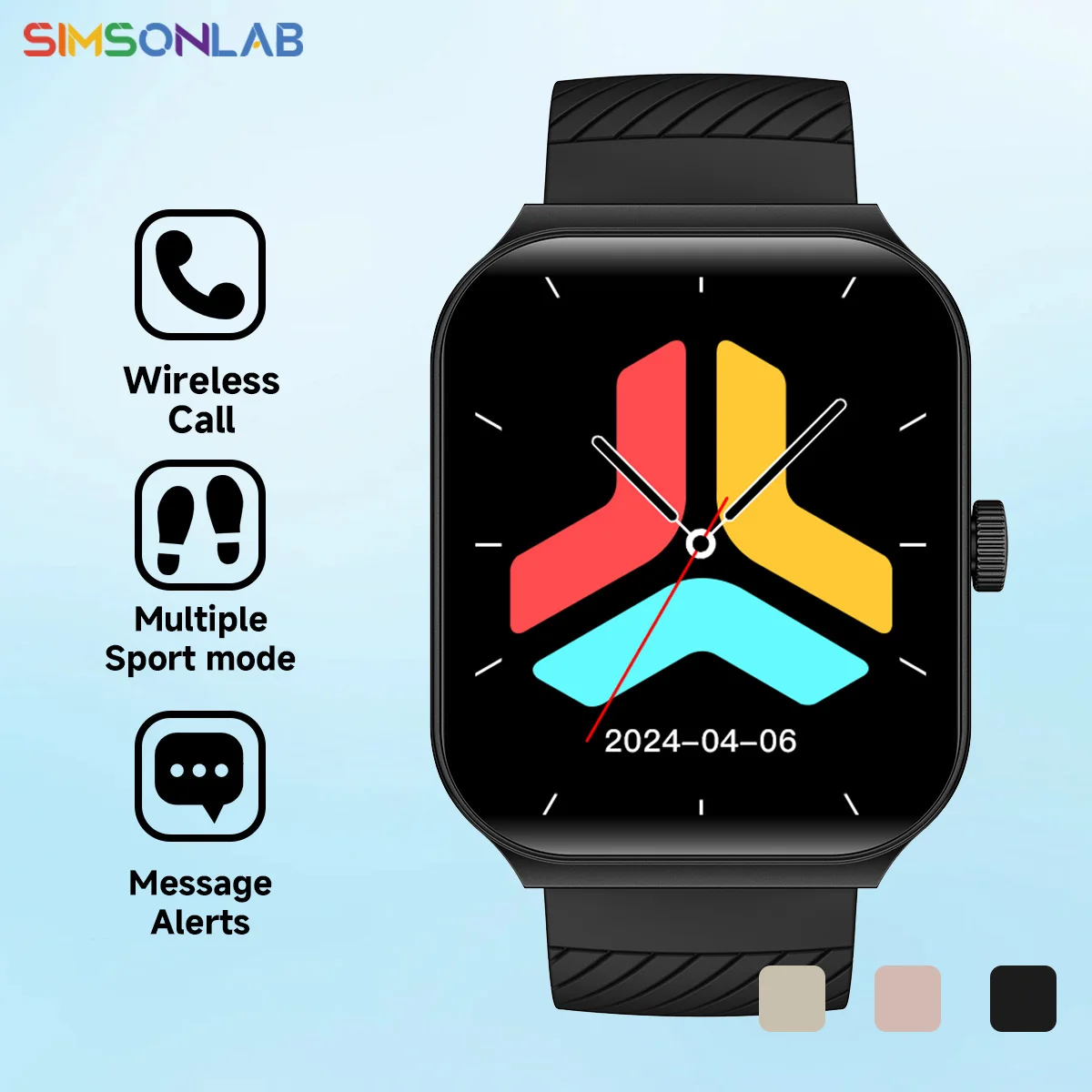 

Новые умные часы SIMSONLAB с экраном 1,83 дюйма, Bluetooth, функцией звонков, водонепроницаемостью, будильником, спортивными функциями, удаленной камерой, музыкой, играми, подарок для мужчин и женщин