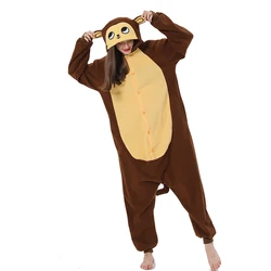 Fleece Monkey Kigurumi Anime Onesie Cartoon Pajamas Adults Women Party Sleepingwear One-Piece Christmas Homewear Friend Gift