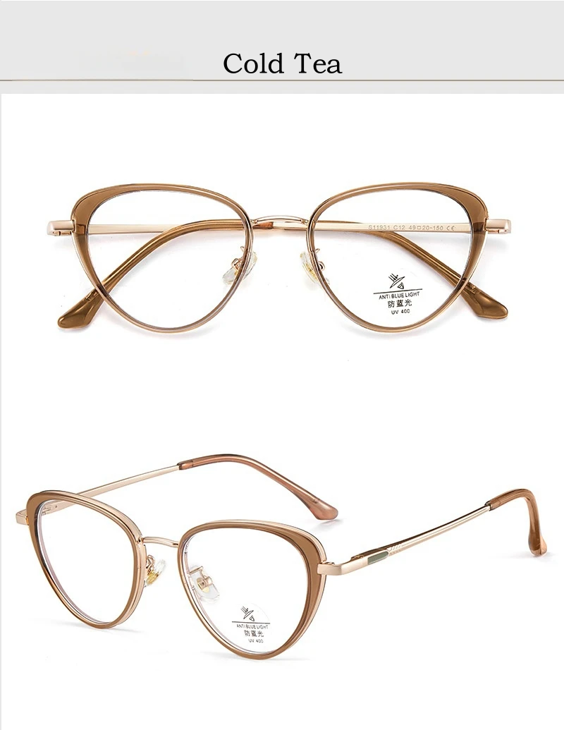YIMARUILI Neue 2026 Trendige Legierung TR90 Brillengestell Retro Ultraleichte Optische Korrekturbrillenfassungen für Damen S11931 – Detail 18