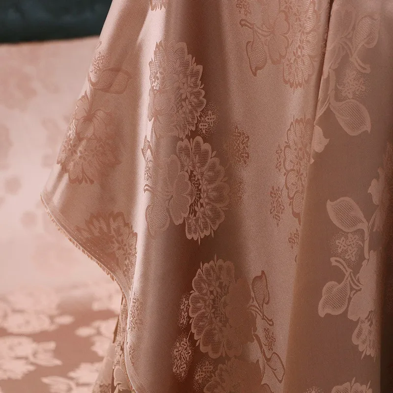 

Rose brick red silk Sambo satin jacquard fabric new Chinese-style for cheongsam and Hanfu face skirt
