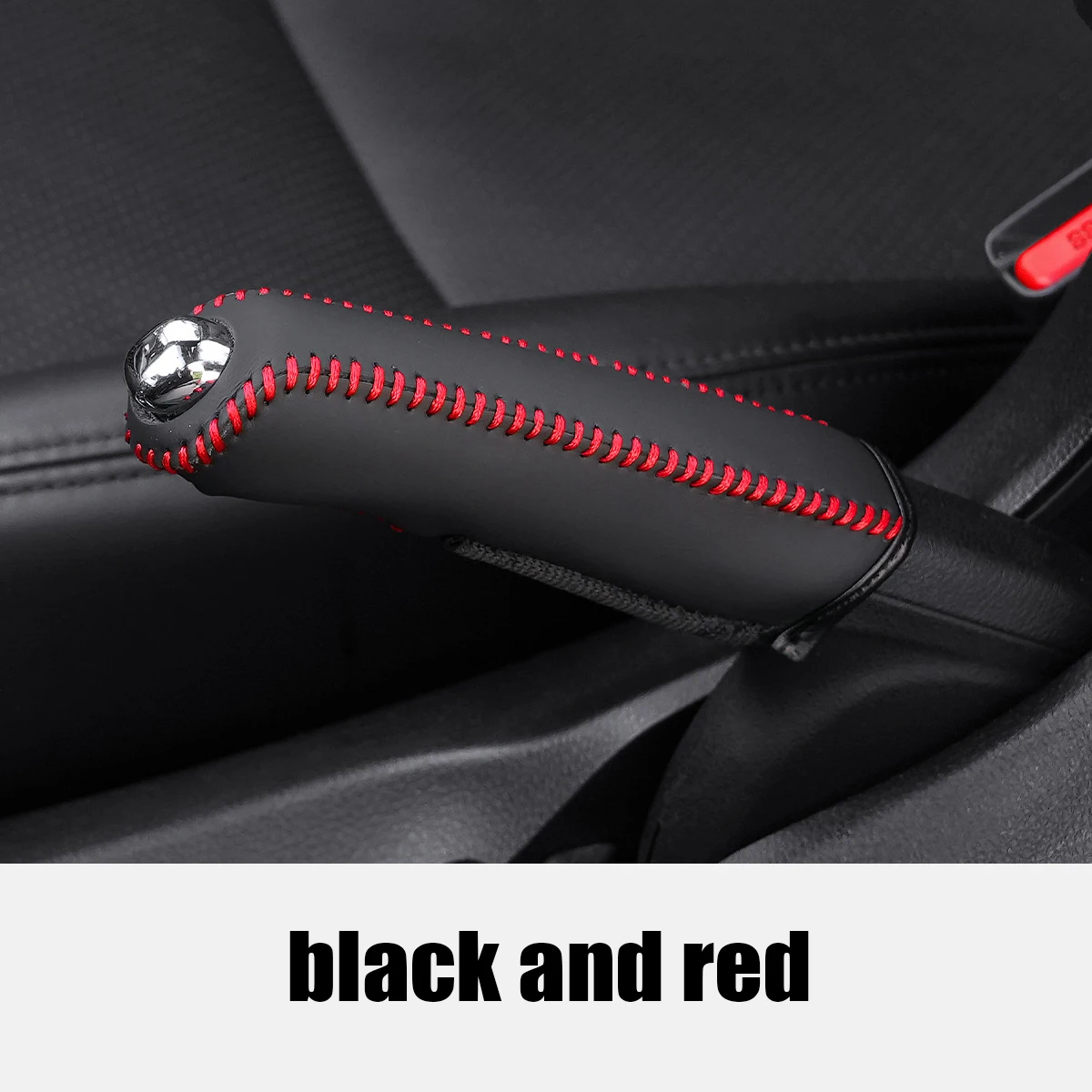 Car Leather Handbrake Cover Protective Sleeve Hand Brake Protection Car Interior Accessories Brake Puller Trim Decorative Cover