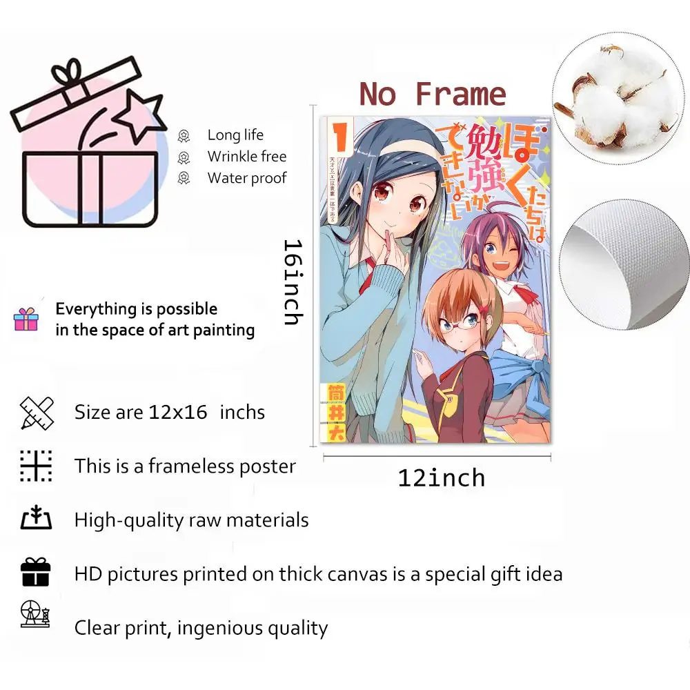 Manga School Comedy We Never Learn Painting Calligraphy Canvas Print Wall Mural for Living Room Decor Gifts