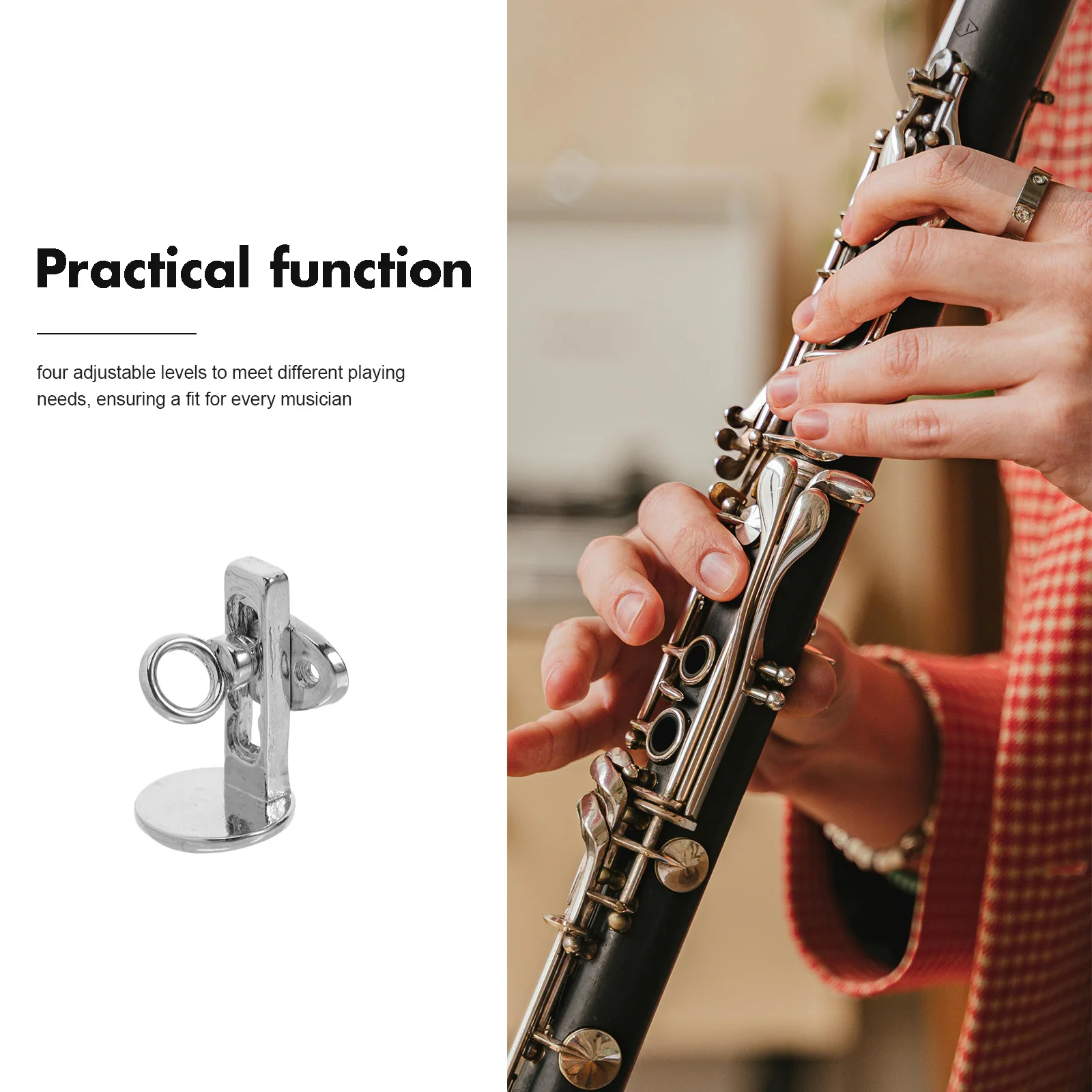 Daumenauflage für Klarinette, Oboe, Kupfer-Daumen-Fingerauflage für Oboe, 4-stufiger Metall-Fingerhalter, Zubehör für Holzblasinstrumente