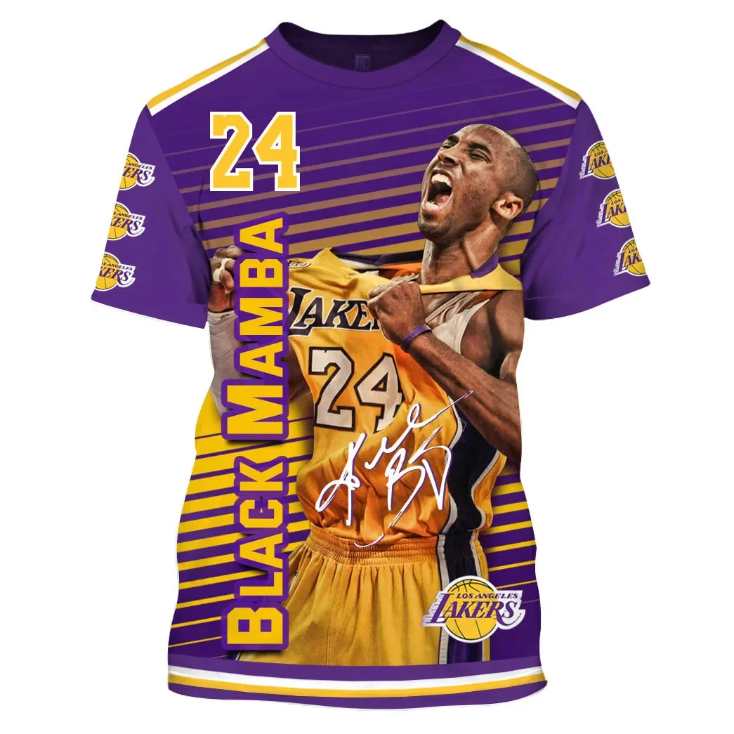 2024 New Kobe Bryant 3D Print Kids T-shirt Summer Men's T-shirt Women Short Sleeve Basketball Tshirt for Boy Girl Tops Baby Tees