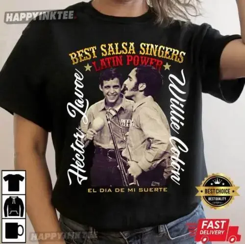 Willie Colon Hector Lavoe El Dia De Mi Suerte Fania Latin Power T-Shirt U110