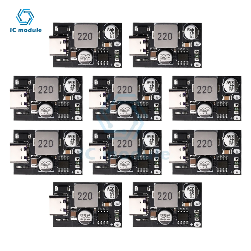 10 PCS 5 PCS DC-DC Step down Power Buck Module 8V-32V to 3~12V QC3.0 Fast Charging Single USB Charging Converter Board