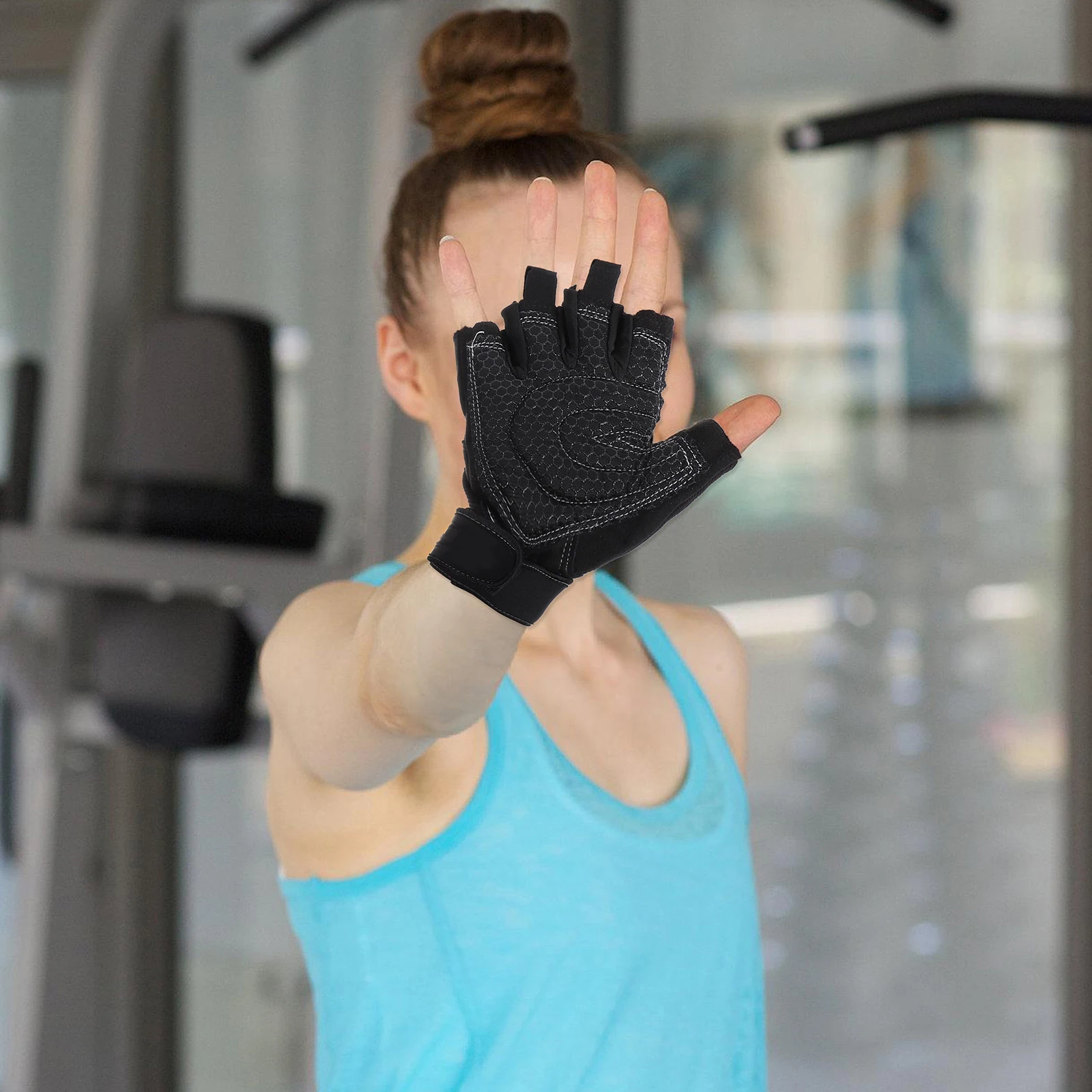 

Sports Half Finger Gloves Fitness Riding Breathable Elastic Shock Absorbing Anti Slip Outdoor Workout Durable Gloves