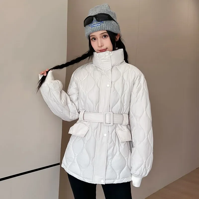 

Winter New Short Down Cotton Jacket Women Parkas Fashion Slim Stand Collar Long Sleeve Thick Warm Padded Coat Female Tide T1591
