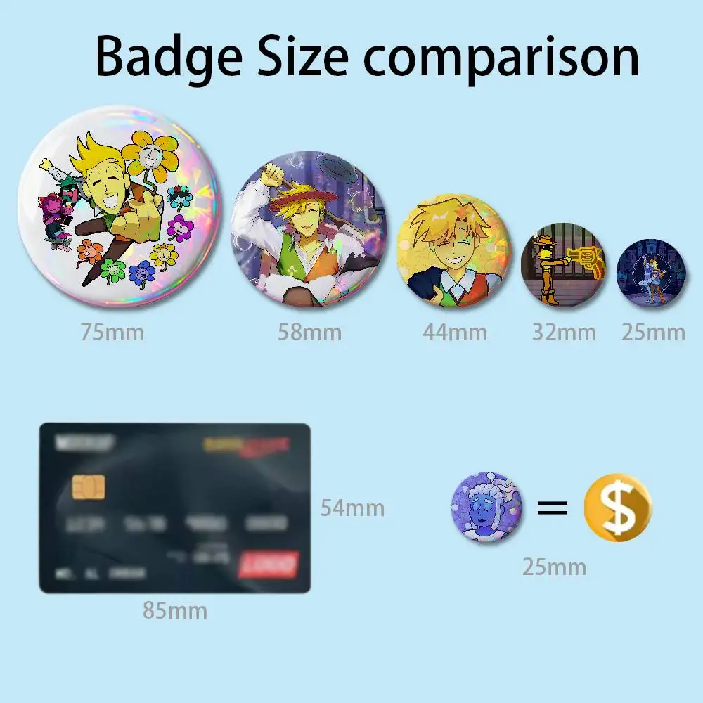 Blue Yellow D-Deltarune F-Flowery Custom Badges 75mm 44mm 25mm Brooch Backpack Hat Enamel Pins Accessories Toys Gifts