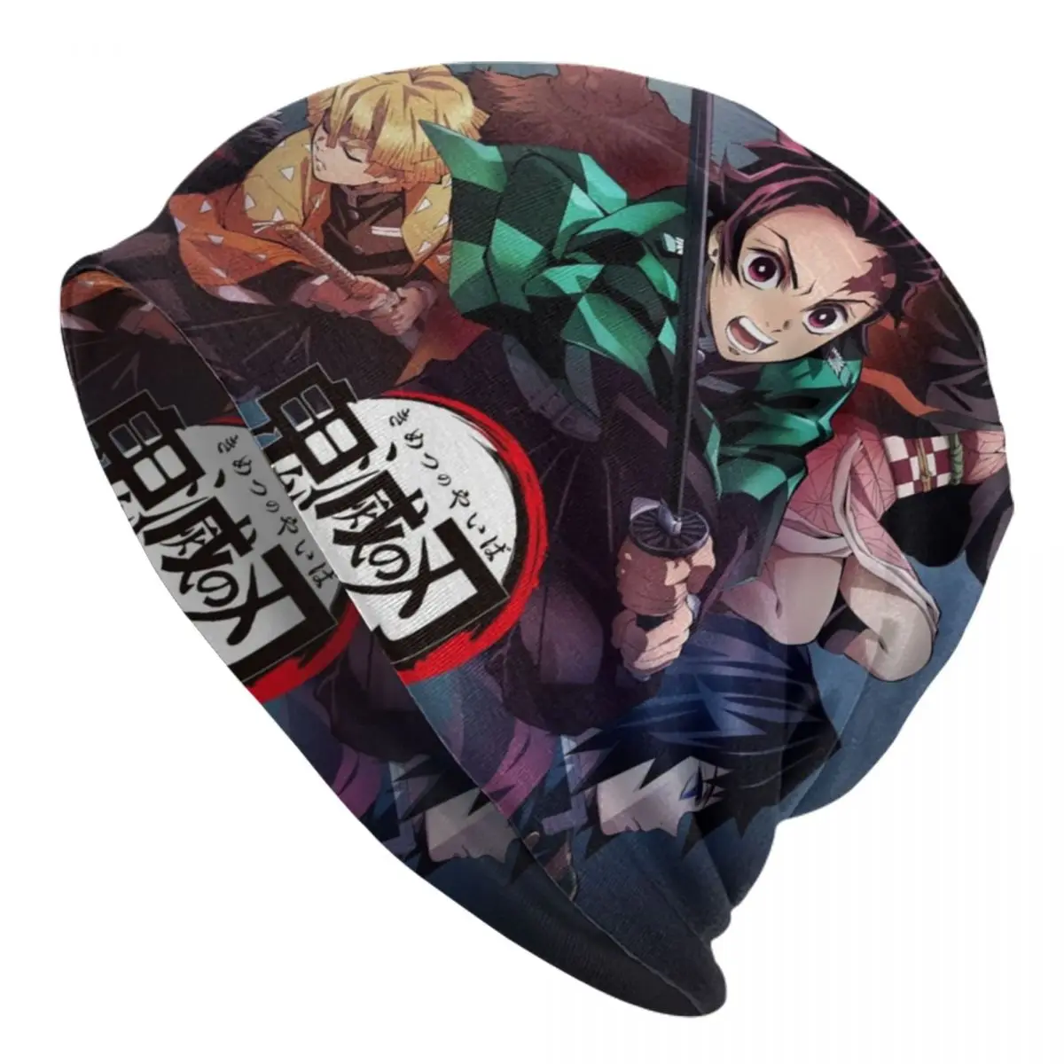 

Шапка-бини Demon Slayer Kimetsu No Yaiba на заказ, женские вязаные шапки, крутые уличные шапки в стиле аниме, манга, Skullies, шапки для мужчин и женщин