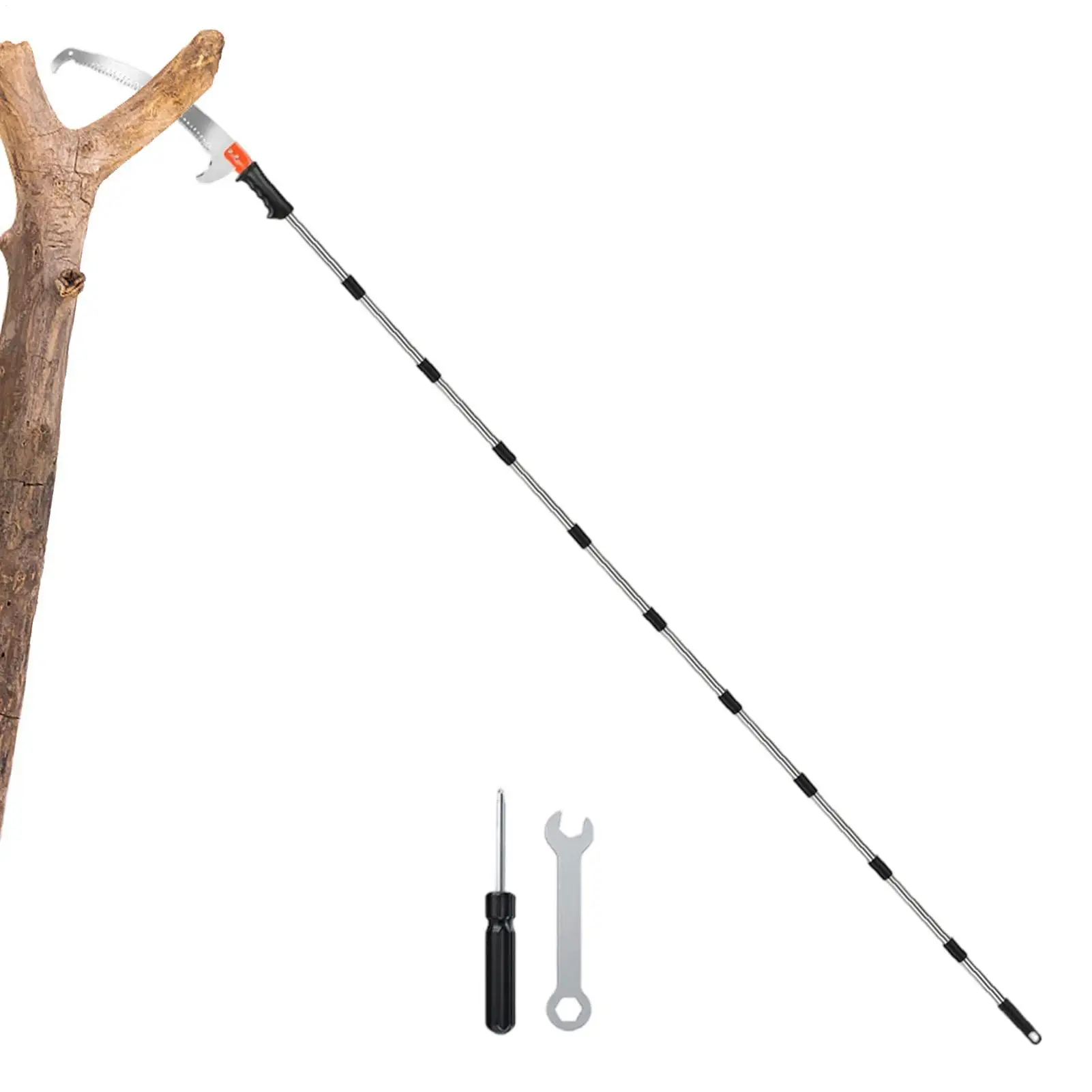 Tree Trimmer Pole Saw Heavy Duty Non-Slip Long Reach Trimmer Manual Long Handle Pruner for Porch Courtyard Garden Yard Patio