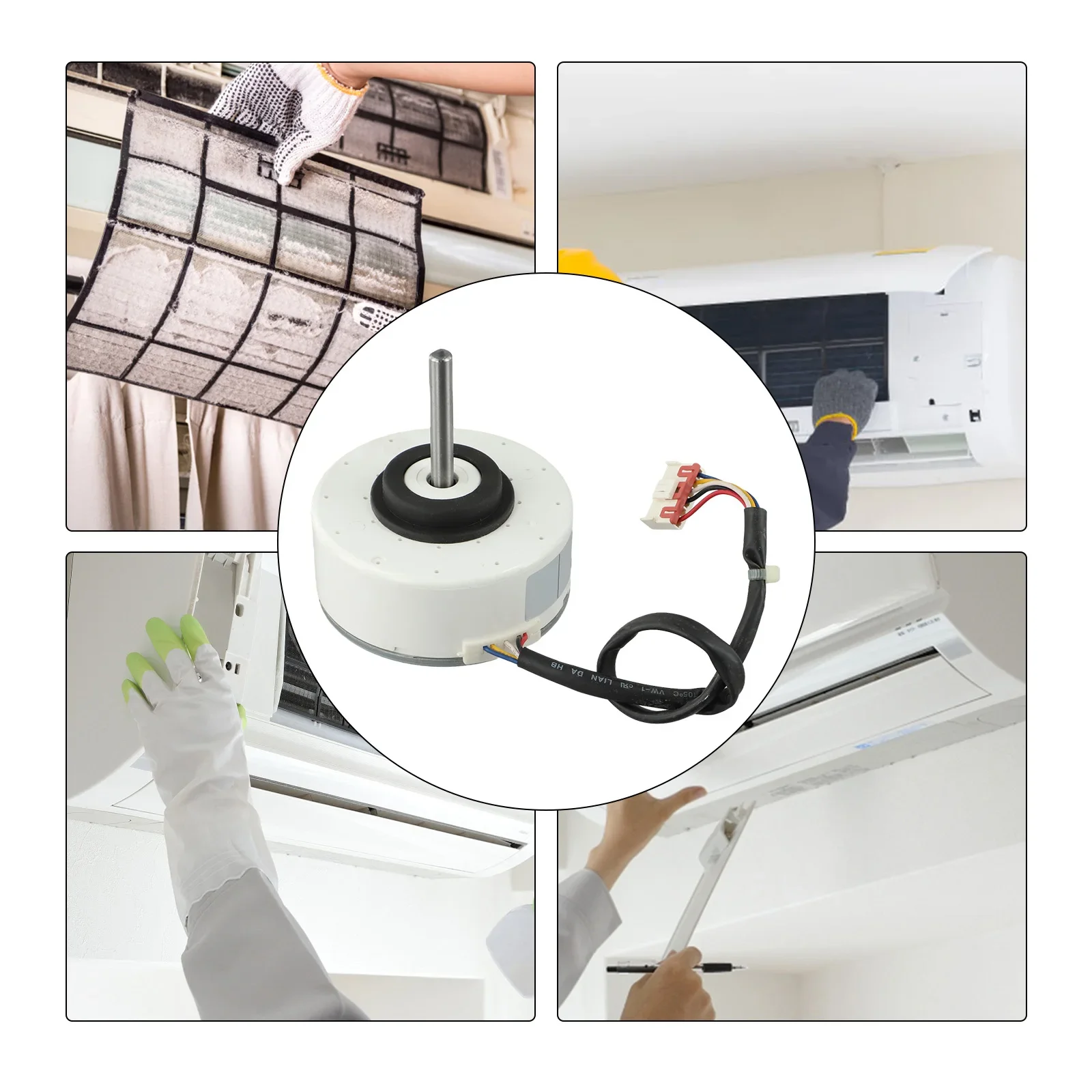 Motor de aire acondicionado inversor 20W WZDK20-38G(ZKFP-20-8-6) Motor de CC sin escobillas DC280V 1300r/min Motor de ventilador de aire acondicionado