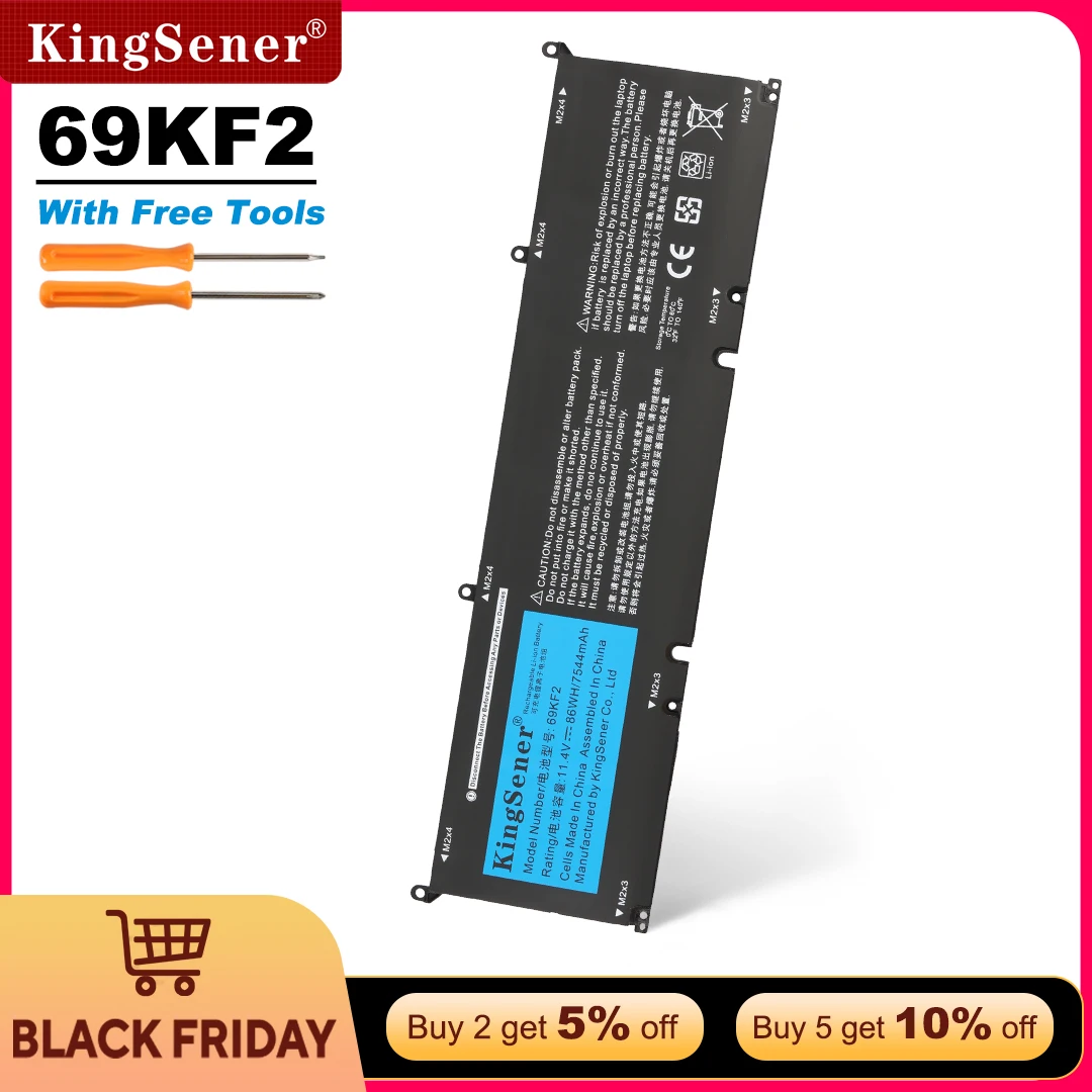 

Аккумулятор 69KF2 86WH для DELL XPS 15 9500 9510 9520 9530 Precision 5550 5560 G15 5511 5520 5515 5521 G7 15 7500 P91F P87F