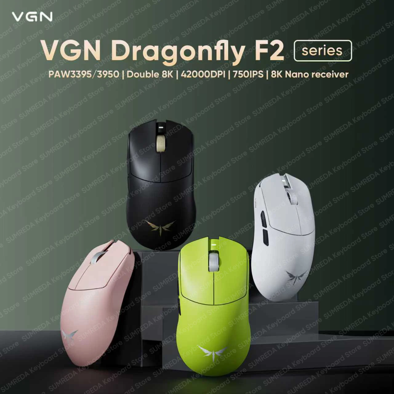 

VGN Dragonfly F2 Promax Ultra PAW3950 PAW3395 Wireless Gaming Mouse 8K BT 2.4G Wired FPS Gaming Mouse For Laptop PC Accessory