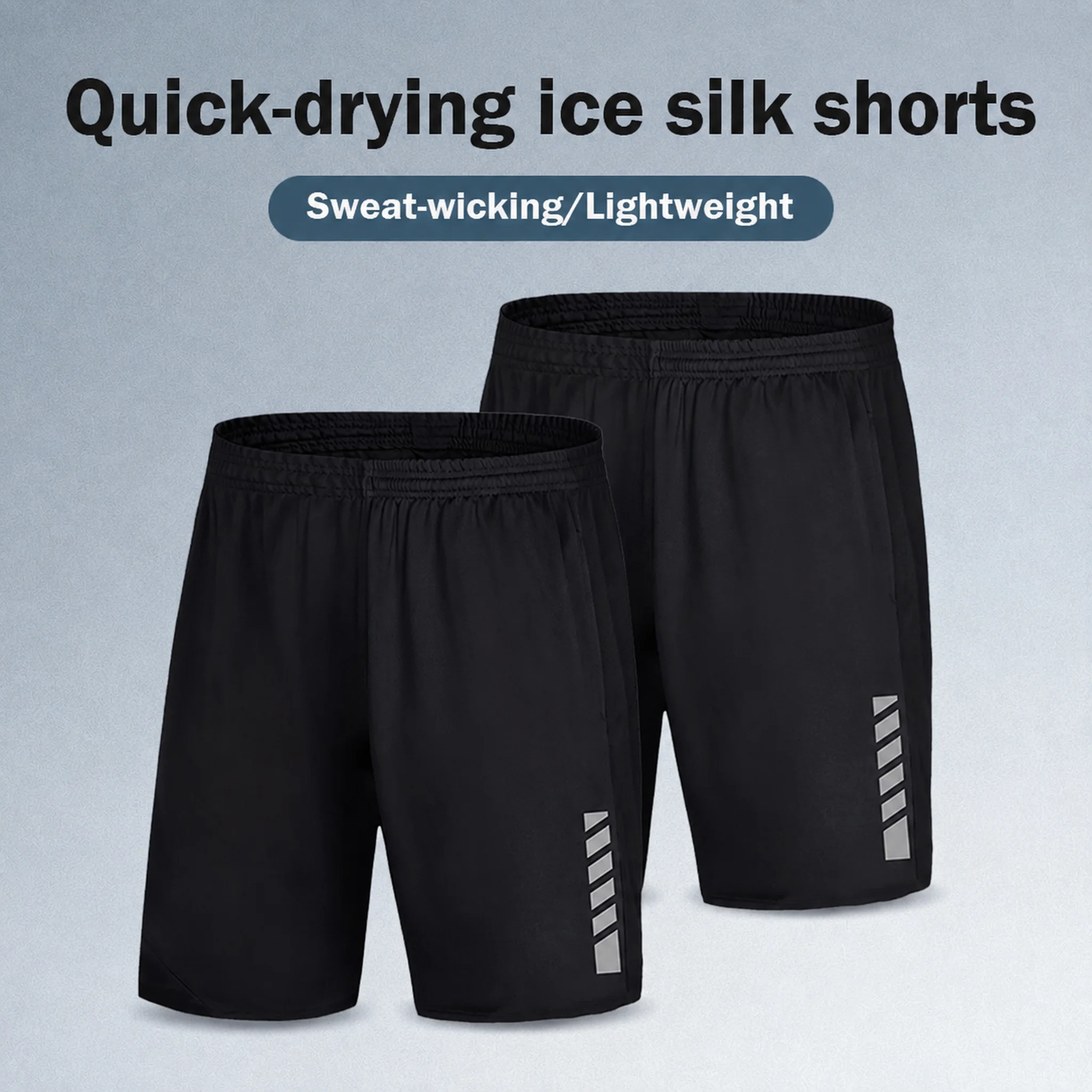 Herren Sommer-Sportshorts aus Dünner Eisseide, Schnelltrocknende Laufhose für Marathon, Leichtathletik, Fitness-Training, Bequeme Aktivbekleidung