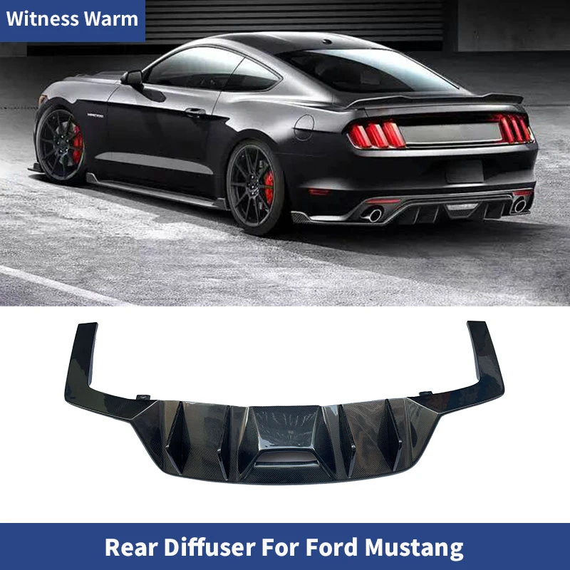 Rear Bumper Diffuser Lip Spoiler for Ford Mustang 2015 2016 2017 Carbon Fiber Frp Car Body Kit