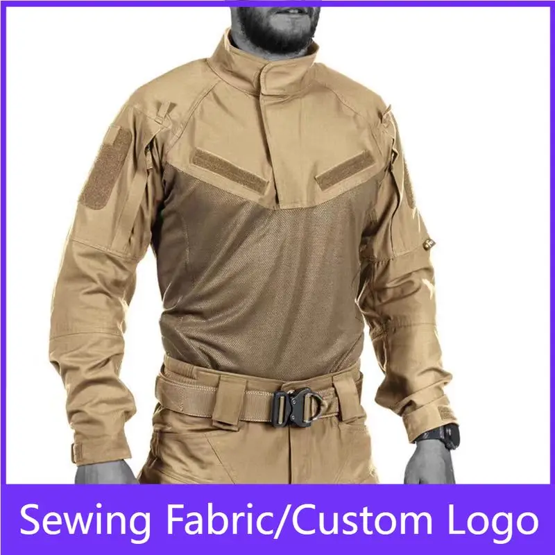 

Men's Tactical Shirt Long Sleeve Combat Shirt with Pockets Military Army Outdoor Paintball for Hunting Training Hiking Fishing