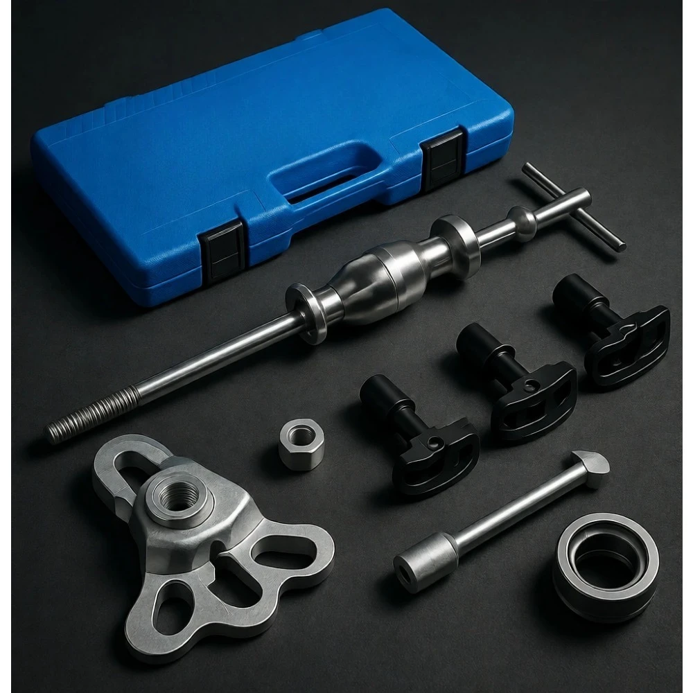 

Rear Axle Bearing Puller Kit with Slide Hammer Yoke and Three Adapters