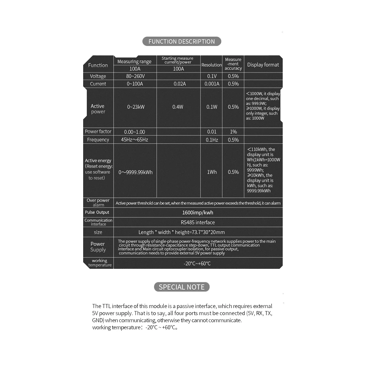 Wattmètre PZEM Approche T Version 3.0, Compteur h souverain, Volt Amp, Test de courant, Technique pour Ardu37TTL COM2, COM3, COM4, 100A