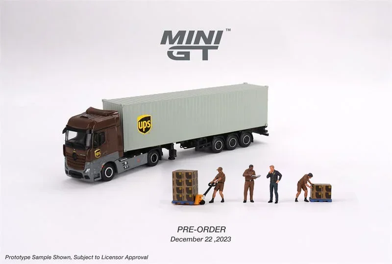 MINI GT 1:64 Actros Trailer w/40 Ft Container 40 truck / Figurine Diecast Model Car