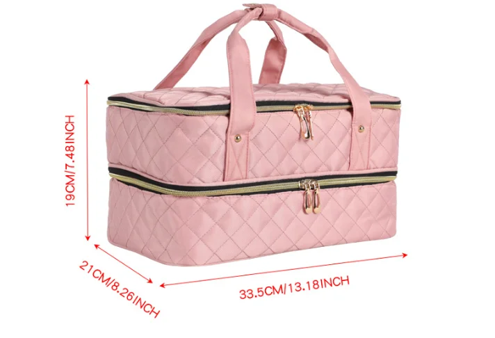 Large Capacity Foldable Makeup Bag Double-Layer Nail Tool Organizer suitcase Nail Polish Bag Cosmetic Bag Nail Polish Organizer
