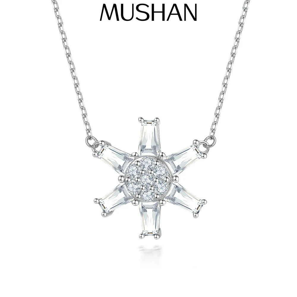 

Ювелирное украшение MuShan: роскошное ожерелье из стерлингового серебра 925 пробы с цирконом 5А, повседневное женское, с позолотой, премиум-класса, с подвеской