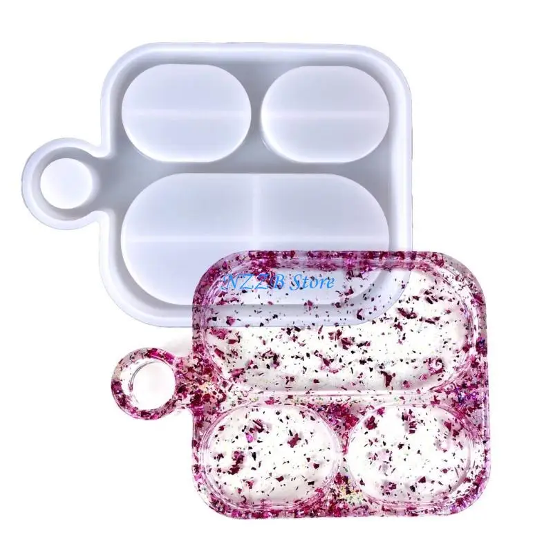 

T21F Fruit Tray Silicone Mold with Handle Hook Agate Tray Epoxy Resin Casting