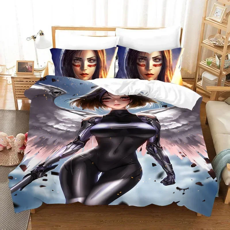 2026 3D Movie ALITA Pattern Duvet Cover With Pillow Cover Bedding Set Single Double Twin Full Queen King Size Bed Set Bedroom De