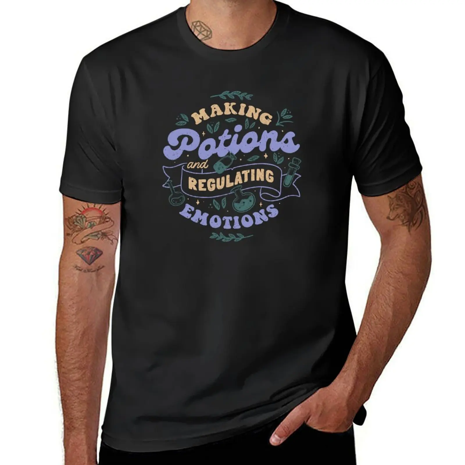 Making Potions and Regulating Emotions by Tobe Fonseca T-Shirt Short sleeve tee sports fans fruit of the loom mens t shirts