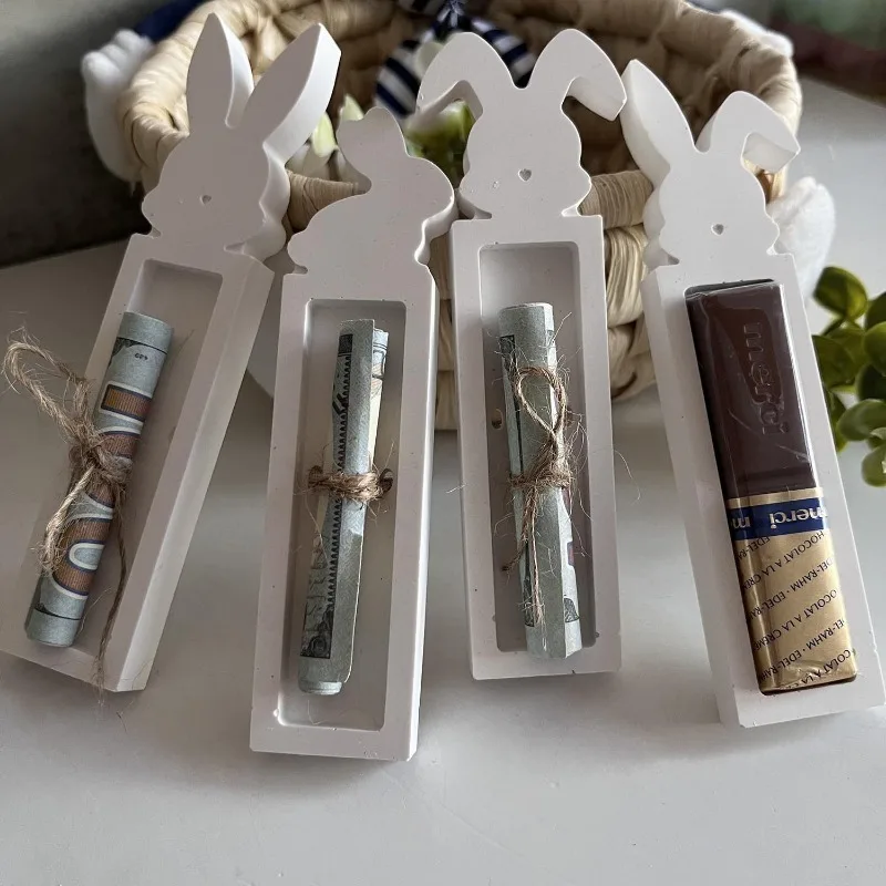 

4pcs Easter Bunny Stand Silicone Mold, Bunny Gift Casting Mold, Resin Mold for DIY Home Decoration