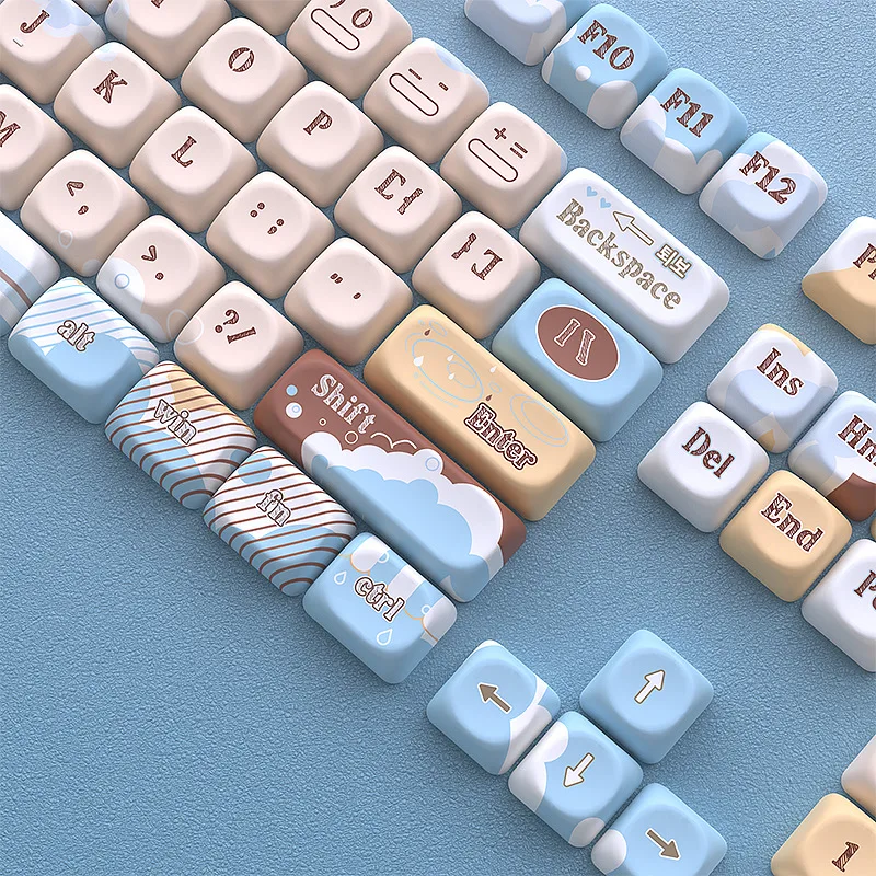 Summer beach keycaps small full set of five-sided sublimation DIY magnetic axis PBT material-MOA height 131