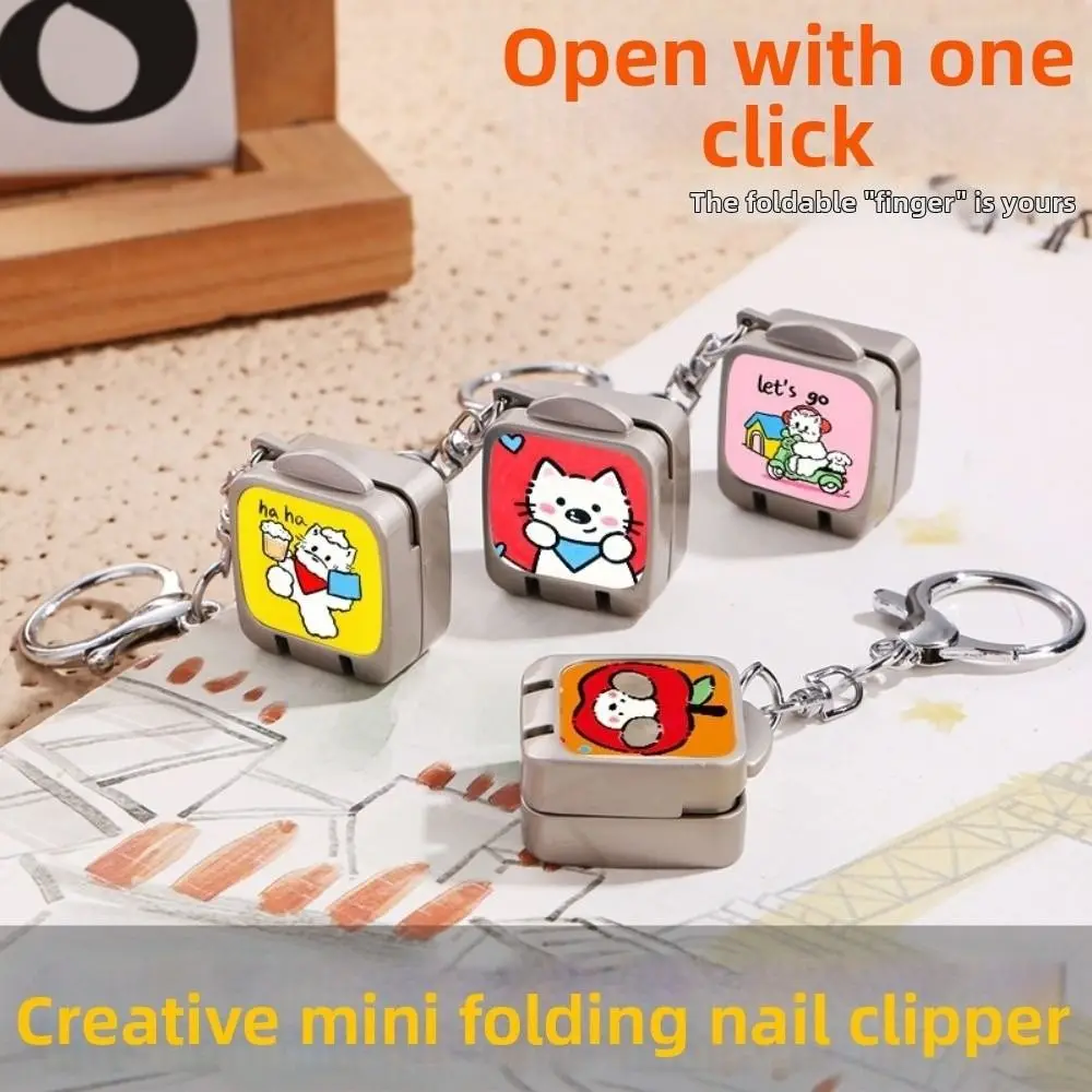 Creative Mini Folding Nail Clipper Stainless Steel Portable Nail Clipper Key Ring Large-caliber Professional Nail Cutting Pliers