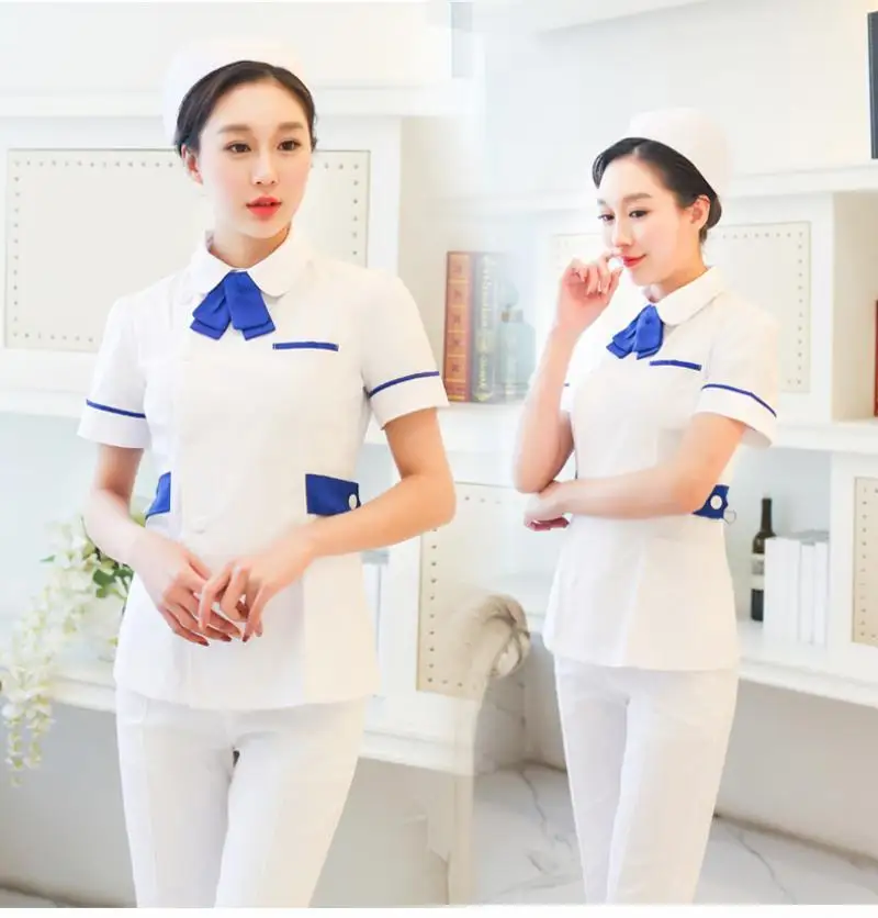 

Nurse Uniform Short Sleeve Set Women Pharmacy Hospital Beautician Work Clothes Summer Comfortable Breathable Uniform