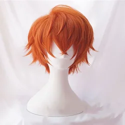 Anime Mystic Messenger 707 peruka syntetyczna do cosplay krótkie czerwone pomarańczowe włosy żaroodporne peruki do cosplay