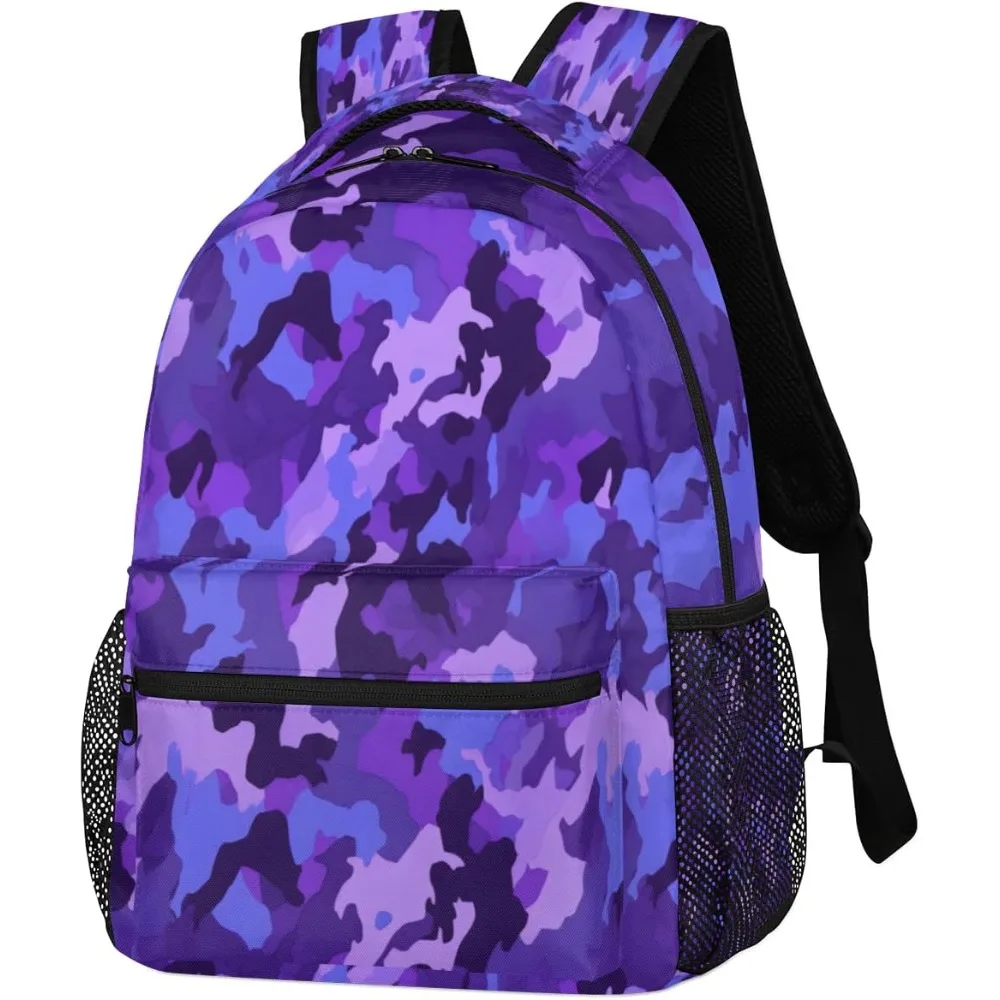 

Purple Camouflage Print Backpack, Stylish Outdoor - themed Bag, Ideal for Daily and Outdoor Use