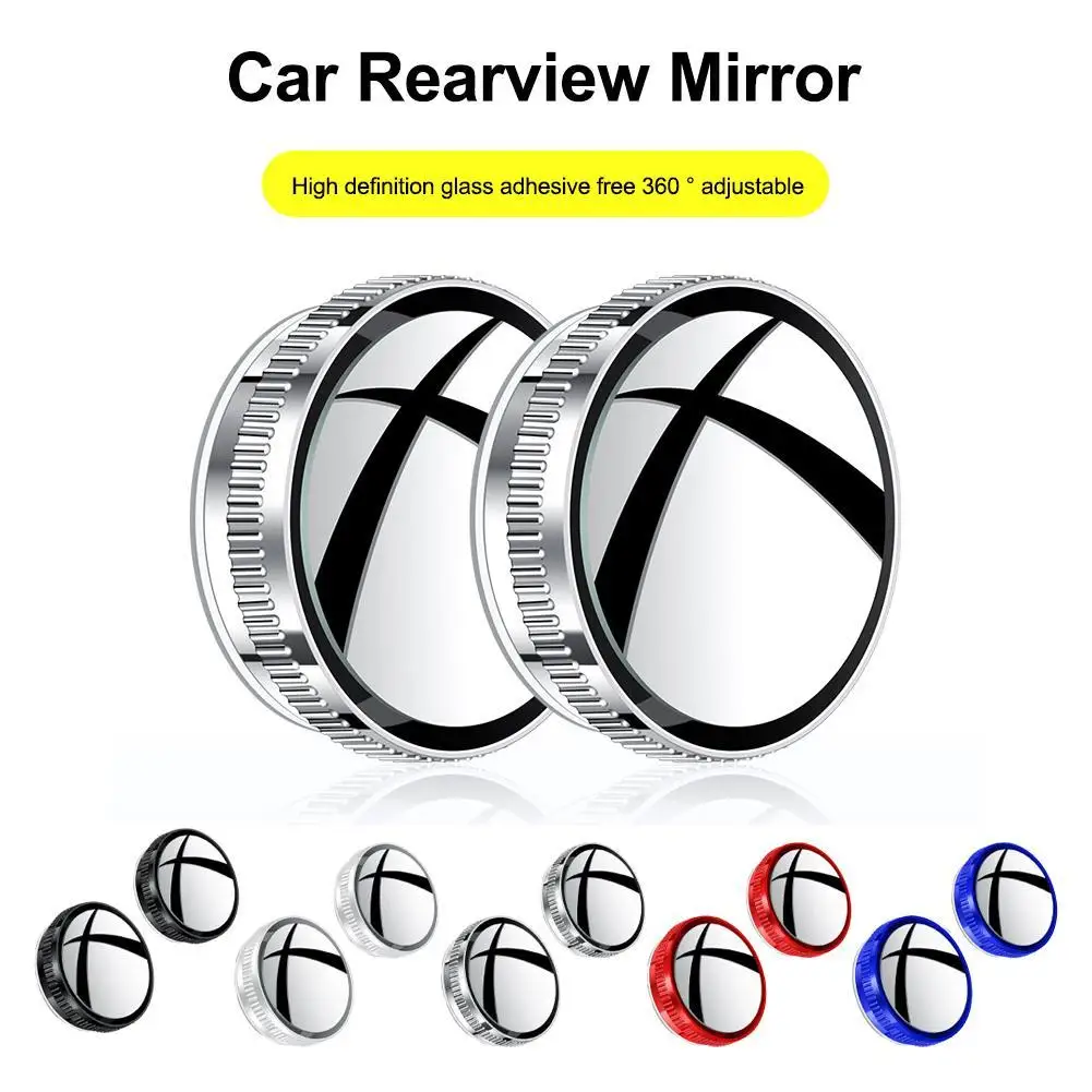 Car Rearview Sucker Mirrors 360 Blind Spot Mirror Adjustable Rearview Mirror Auxiliary Round Wide-angle Convex Frame W6X4