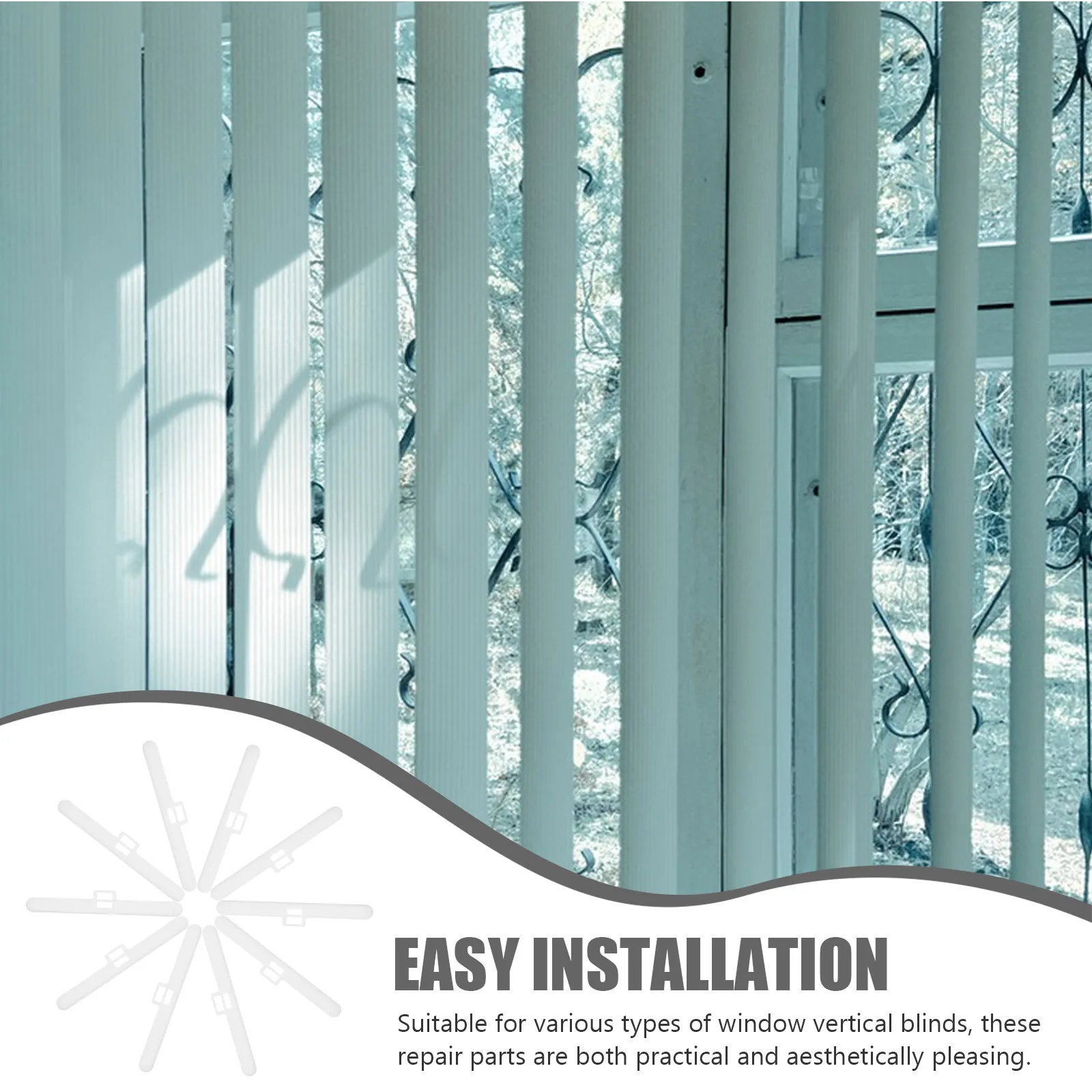 10Pcs Vertical Blind Replacement Slats Double Hole Design Sturdy Plastic Hangers for Smooth Operation Blinds Repair Kit