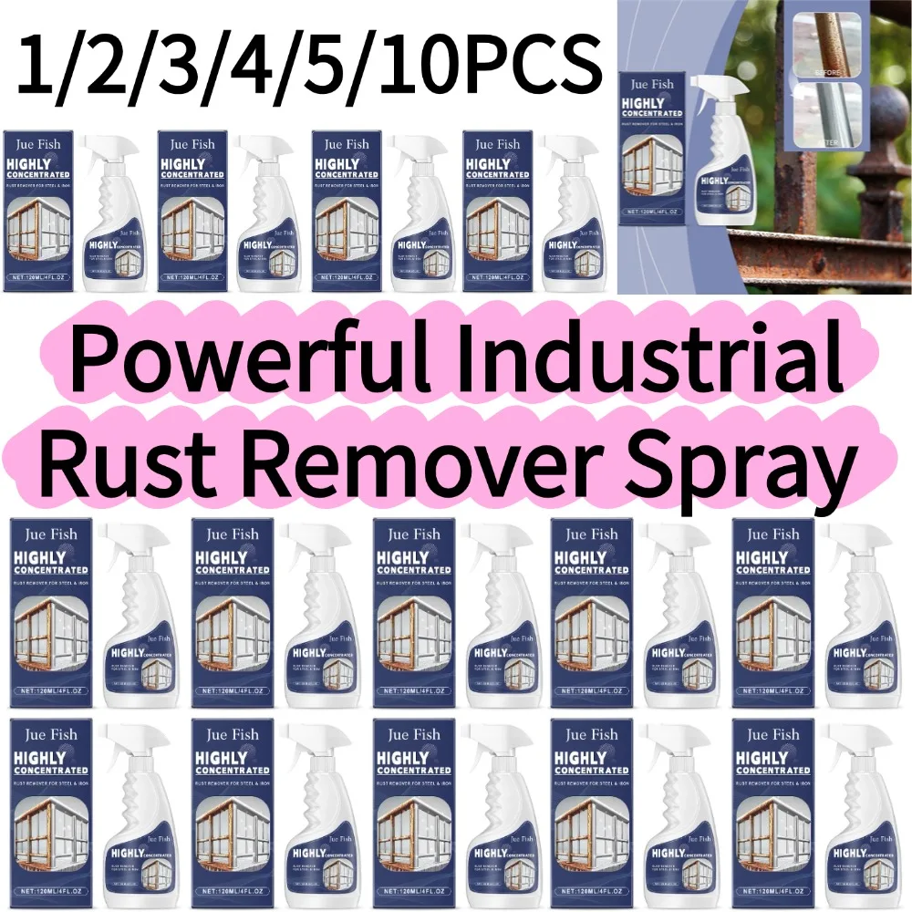 1/2/3/4/5/10PCS Powerful Industrial Rust Remover Spray Fast Dissolve Steel Rebar Stainless Hardware Multi-purpose Remover Spray
