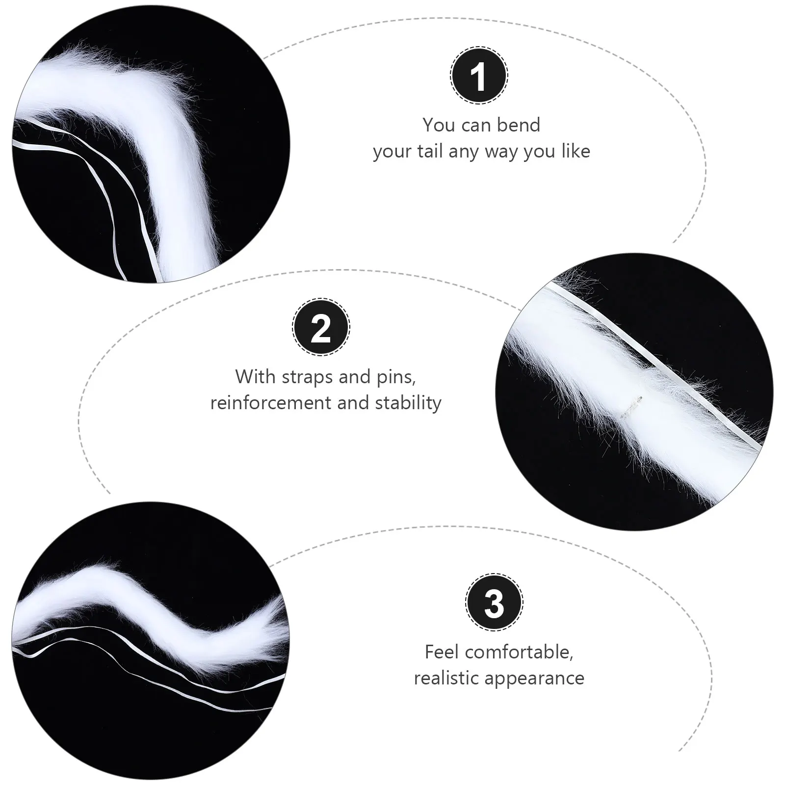 

Cat Tail Dress Special Moments Prop Cosplay Clown Bendable Women Halloween Wool Costumes
