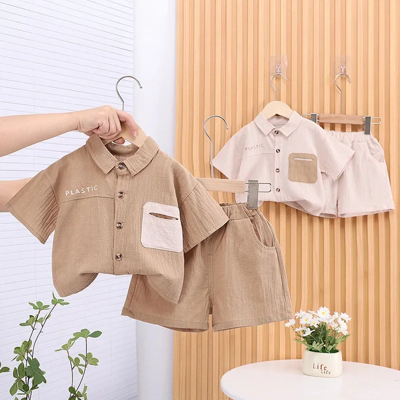 

New Summer Baby Boys Clothes Suit Children Short Sleeved Shirt Shorts 2Pcs/Sets Infant Casual Sports Costume Kids Tracksuits