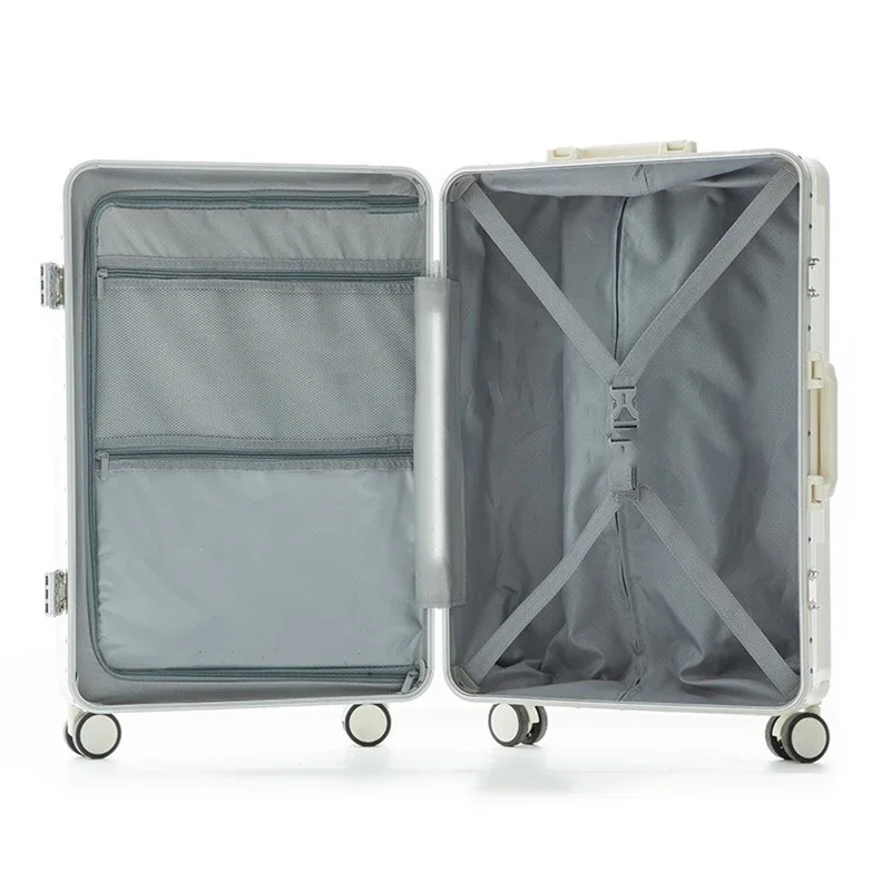 Multifunctional Aluminum Frame Luggage Wholesale PC Front Opening Pull Rod Travel Box Password Men Universal Wheel Boarding Bags