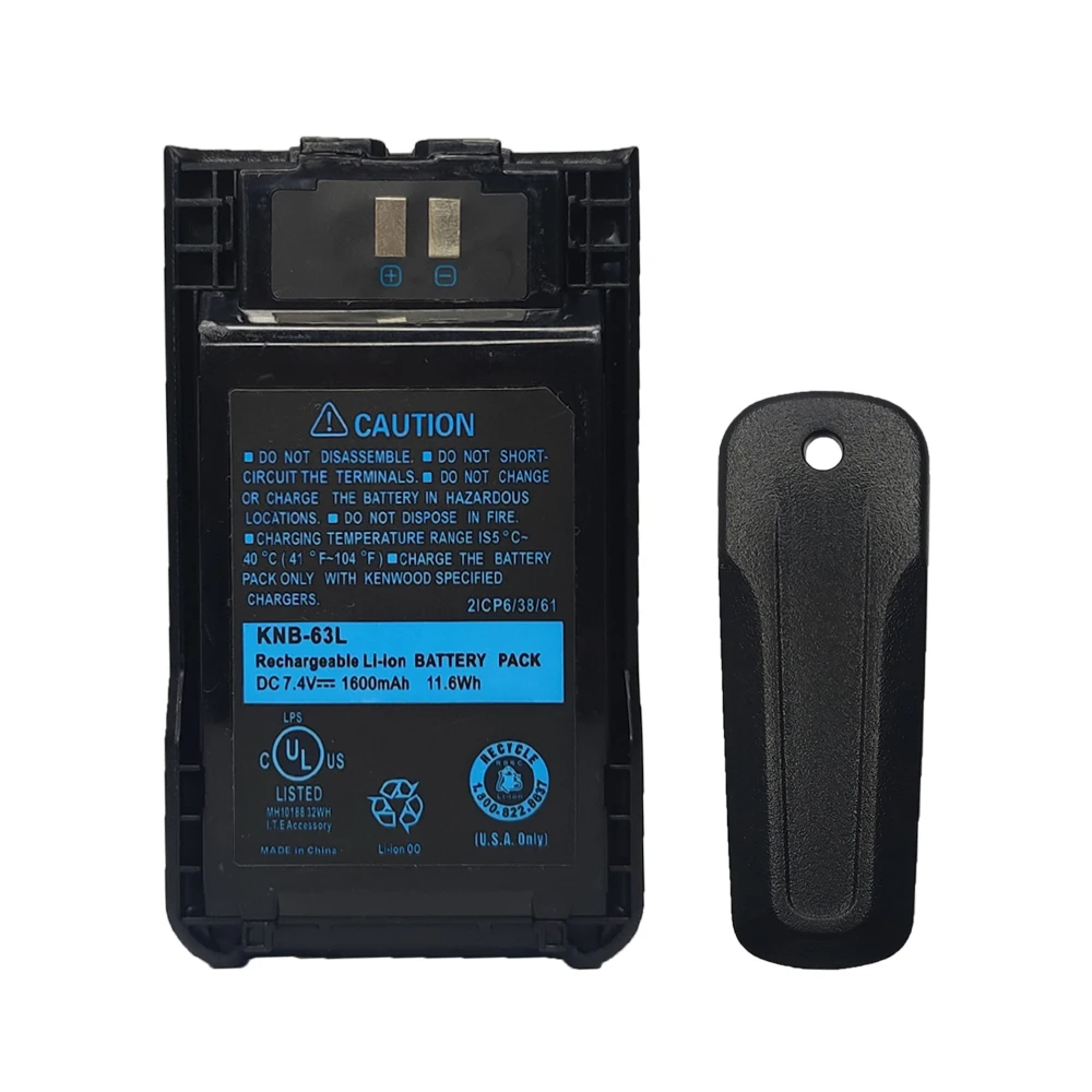 Li-ion Battery KNB-63L/65L 1600mAh 7.2V for Walkie Talkie, Compatible TK-U100, U100D, TK3000D, TH-K20A, Walkie-talkie