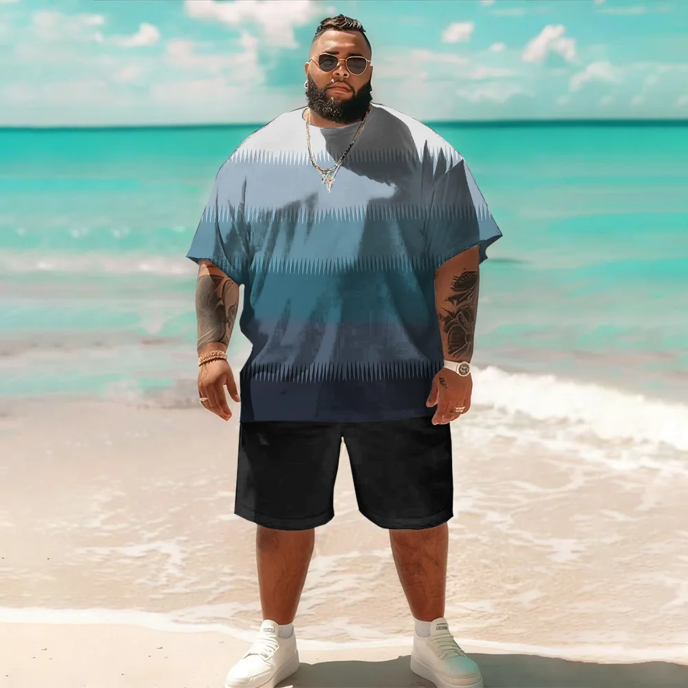 

S-9xl plus size Men's Short Sleeve Set: Textured Chic - 2-Piece Big & Tall Fit, Soft Breathable Fabric, Sleek Waffle Weave,