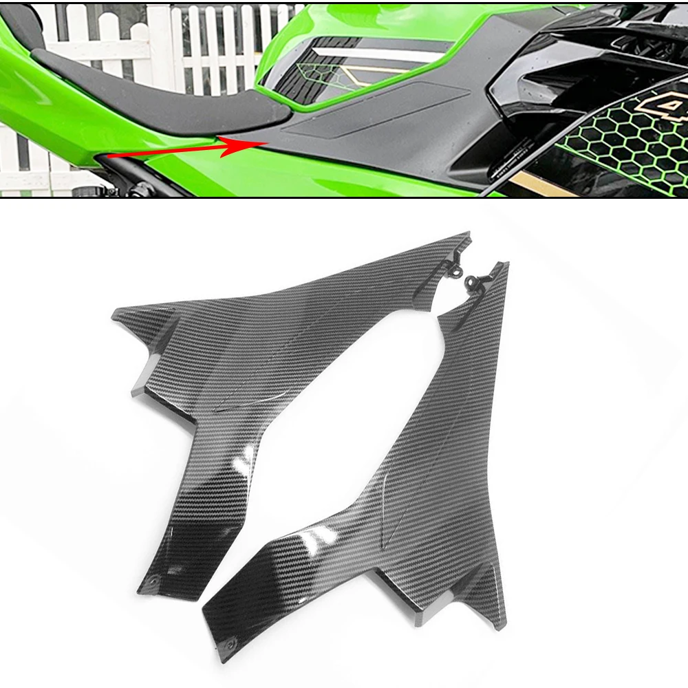 

For Kawasaki Ninja 400 2018 2019 2020 NINJA400 EX400 Glossy Carbon Fiber Motorcycle Gas Tank Side Cover Panel Fairing Fit