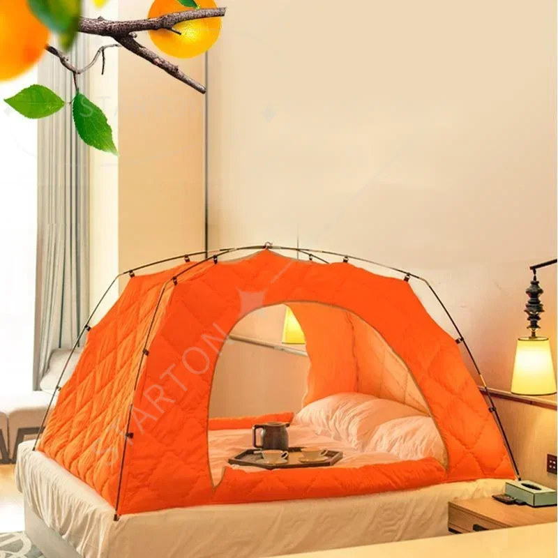 Indoor Bed Warm Tents in Winter Thickened Cotton Sandwich Windproof and Cold Proof Home Privacy Soundproof Cotton Tents