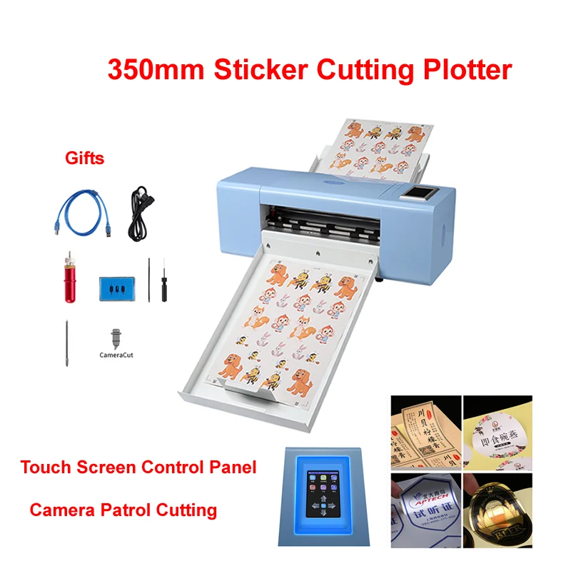 

350mm Sticker Cutting Plotter Camera Profile Die Cutting Machine USB Port U Disk For Advertisement Craft Design Cut Etc.