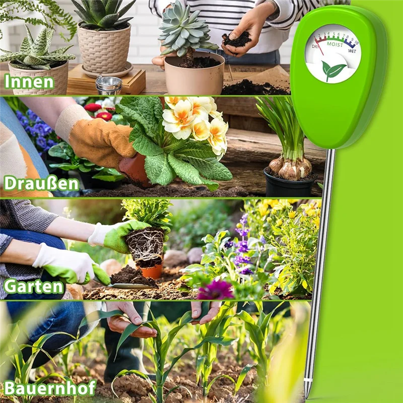 ABFI مقياس رطوبة التربة الرطوبة للحديقة المحمولة مقياس رطوبة النبات بدون بطاريات للنباتات
