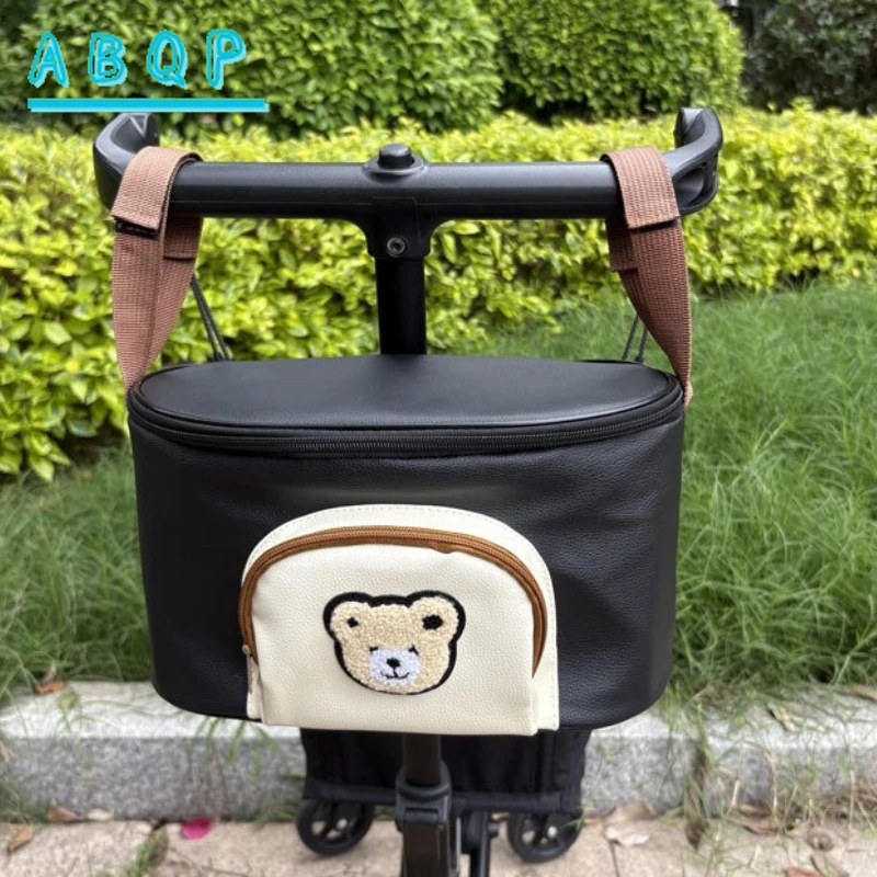 Baby Stroller Hanging Bag Cartoon Cute Baby Stroller Diaper Storage Bag Fashionable Large Capacity Out Baby Stroller Storage Bag