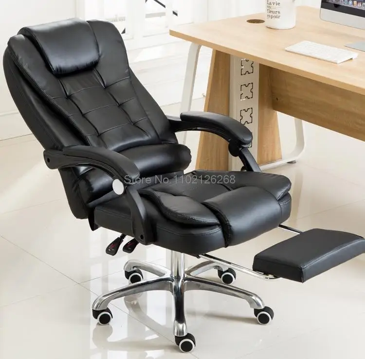 Computer Chair Office Chair Massage Chair Reclining Household Lift Seat Footrest Leather Chair Swivel Aluminum Alloy