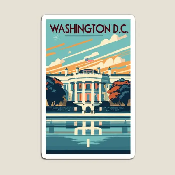 A Vintage Travel Art Of Washington Dc  Magnet  Refrigerator Children Magnetic Home Funny Kids Holder Baby Cute Toy